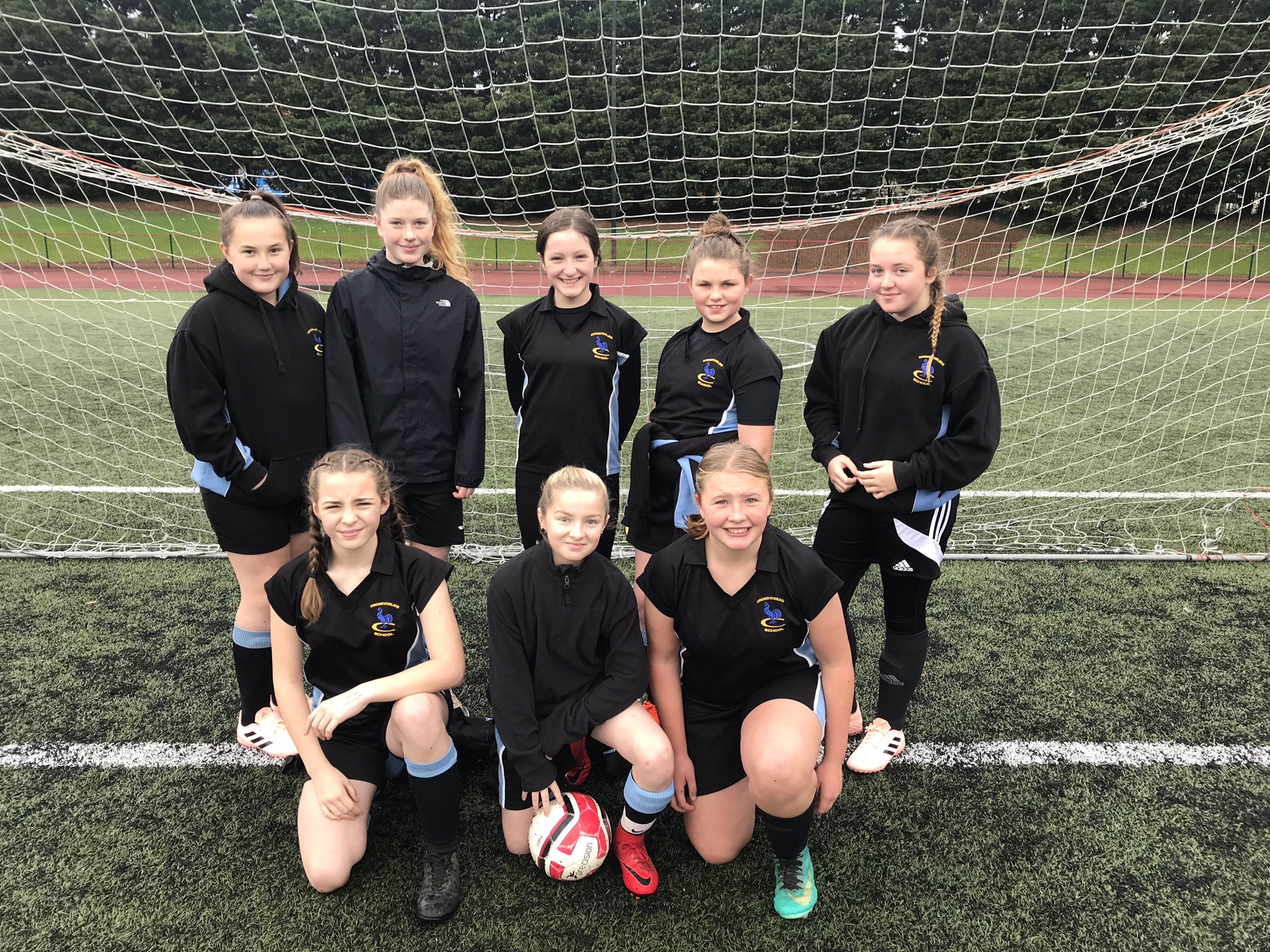 Croesyceiliog School's girls under 13 team