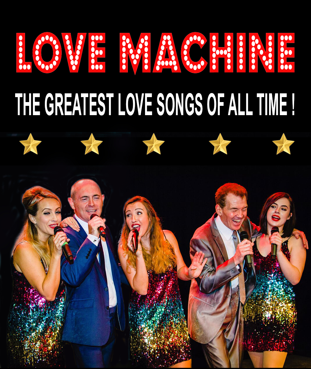 A poster for The Love Machine at the Congress Theatre in Cwmbran