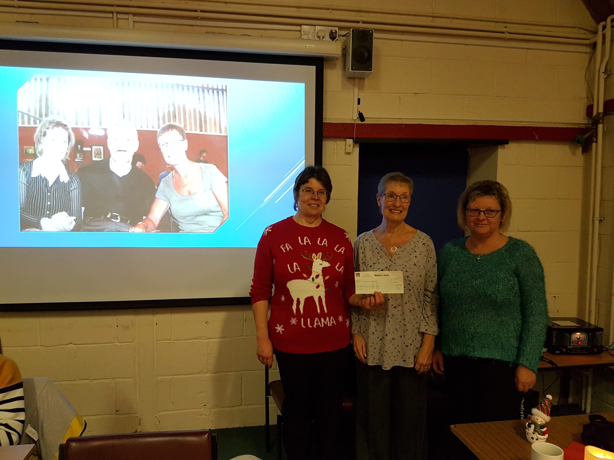 (l to r) Christine Waite, Chair of Ceffyl Du, Carole and Donna, who was the manager of Colin's home