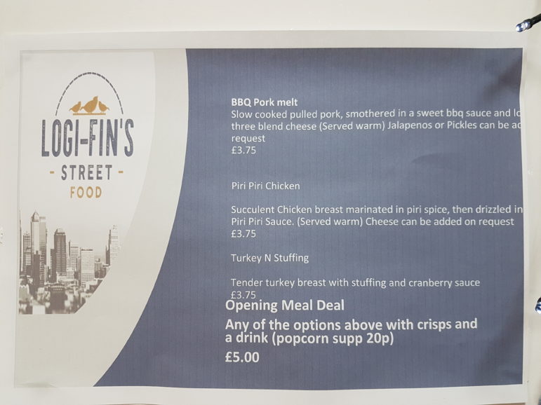 Menu at at Logi-Fin's in Cwmbran's Market Village