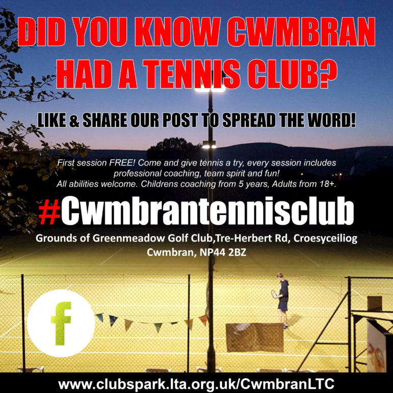 Cwmbran Tennis Club poster
