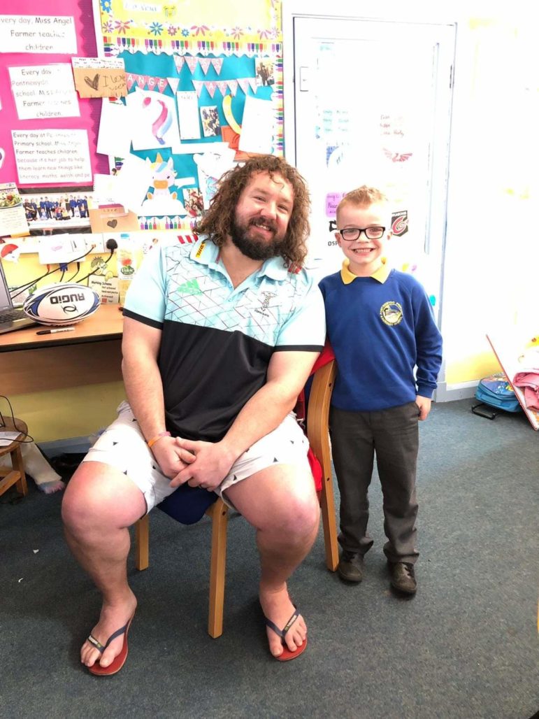 Adam Jones and Harry Robinson at Pontnewydd Primary School