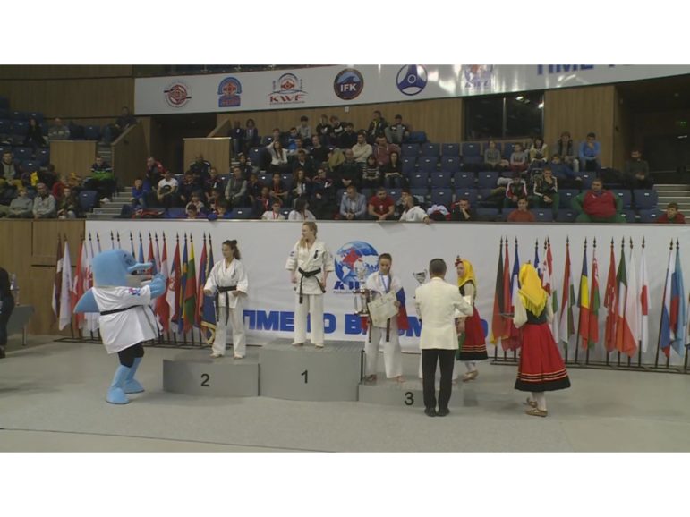 The podium at the KWU European Championships