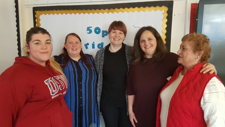 Volunteers in Maendy Primary School in Cwmbran