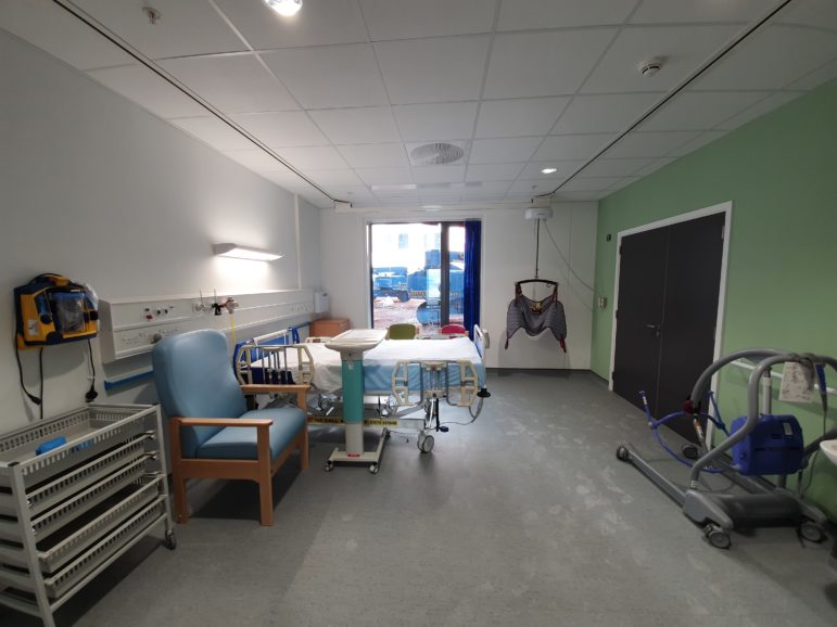 Inside the first room to be fitted as a test at The Grange University Hospital