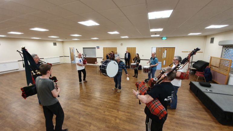 Henllys Pipes and Drums band are based in Henllys Village Hall
