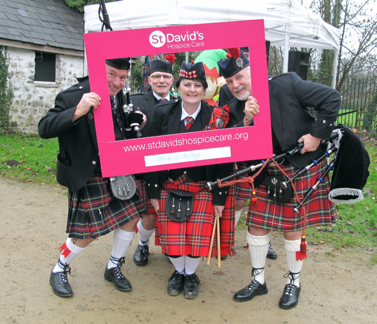 Henllys Pipes and Drums band at Llanyrafon Manor