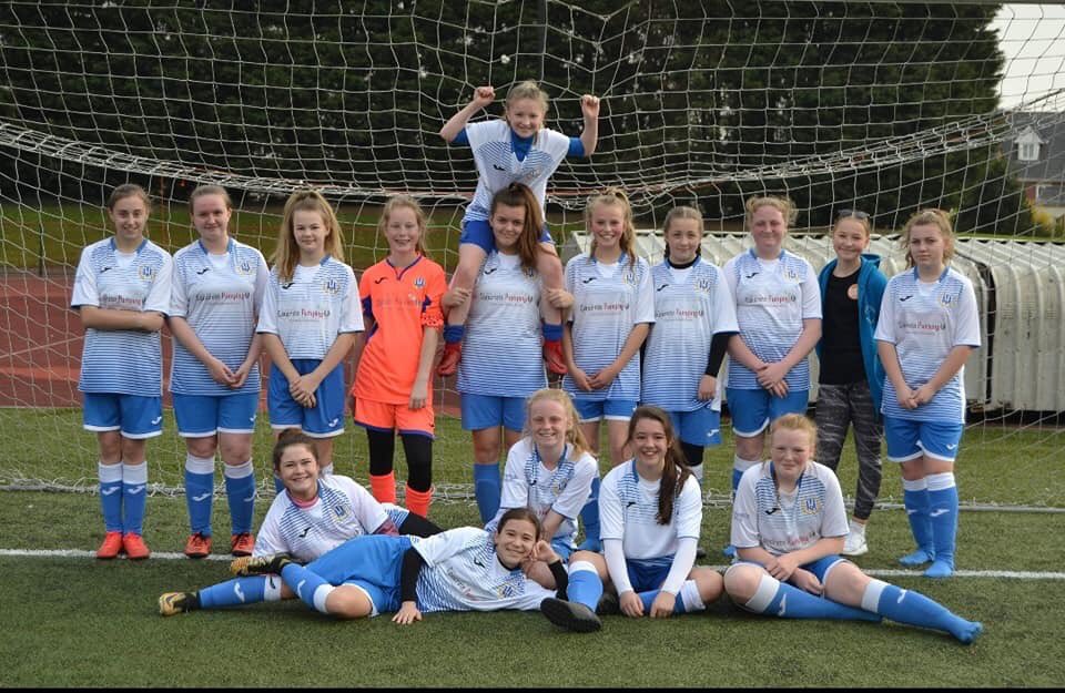 Coed Eva under 14s girls football team