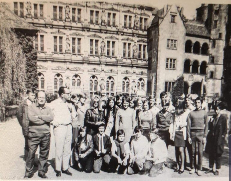 A photo of the Cwmbran twinning group in Bruchsal in 1969