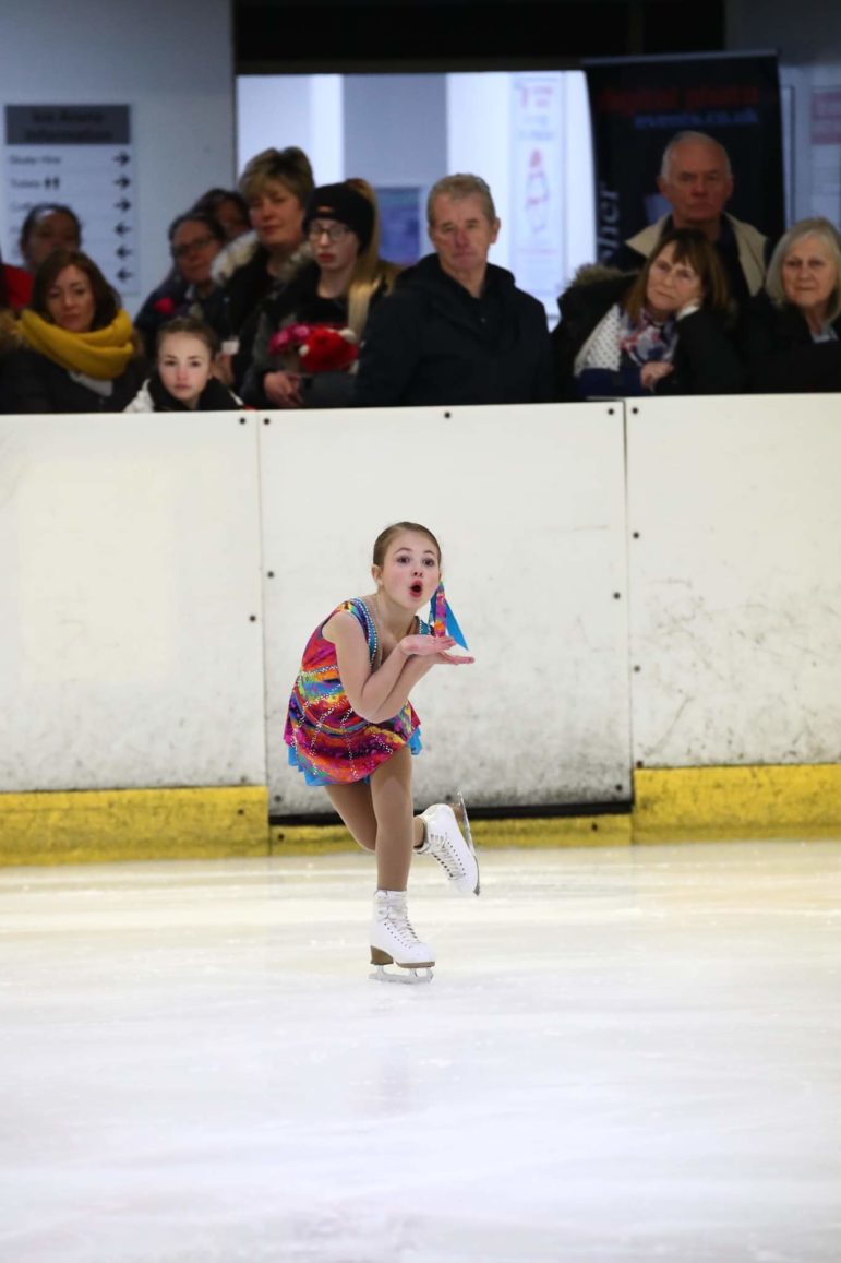 Ice skater Lily Grace Walding in a competition