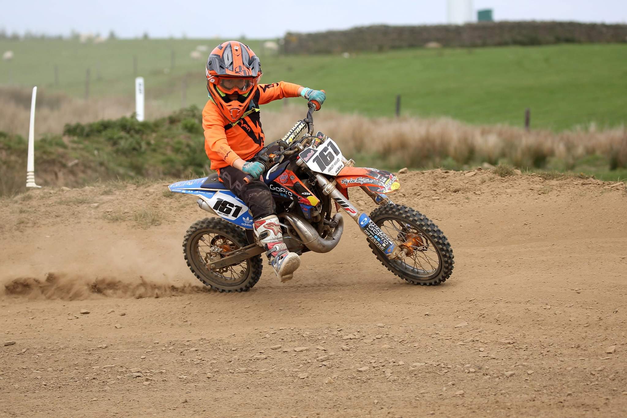 Harley Hughes racing at motocross