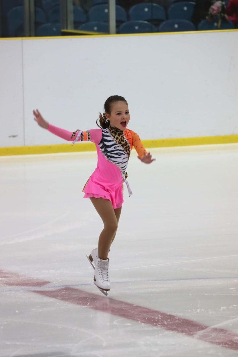 Ice skater Lily Grace Walding in a competition