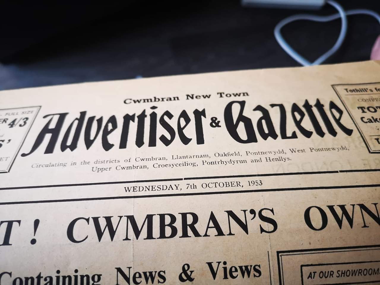 The Cwmbran New Town Advertiser and Gazette from 1953