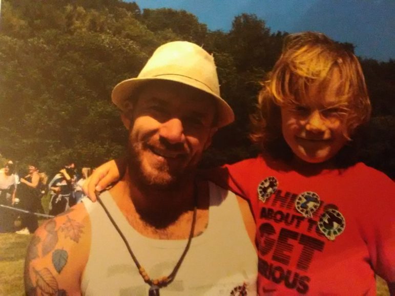 Mark Edmonds and his son William on school sports day