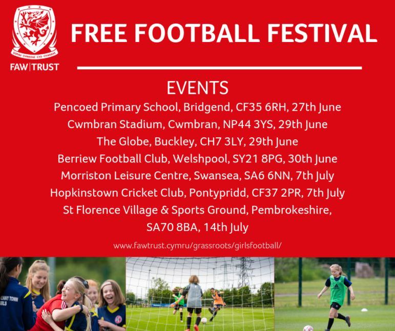 Poster of football events across Wales