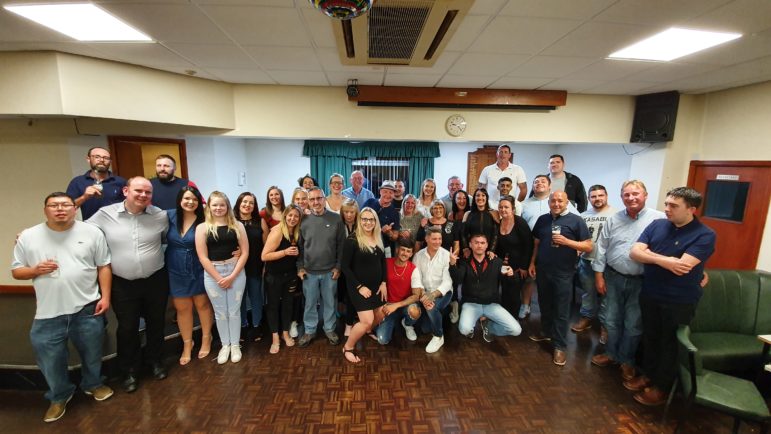 Friends and family of Lee Daniels in St Joseph's Club in Cwmbran