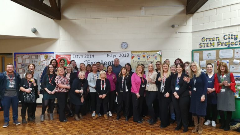 Staff and governors at Woodlands Community Primary School in Cwmbran