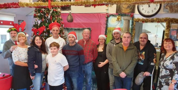Volunteers at the community Christmas Day dinner in Cwmbran