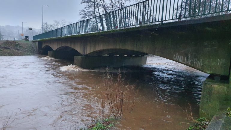 The bridge on Llanyfon Way over the Afon Lwyd