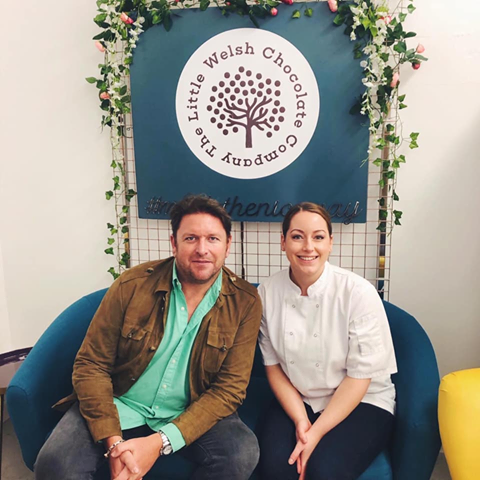 James Martin and Alison Pope at The Little Welsh Chocolate Company in Cwmbran