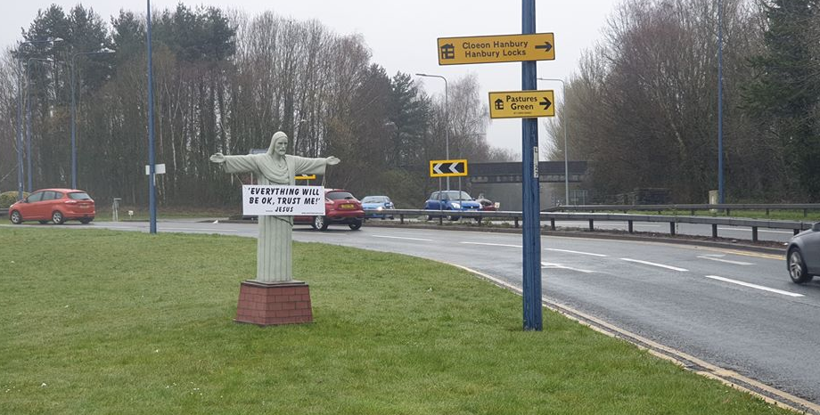 The statue of Christ the Redeemer in Cwmbran
