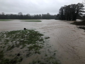 Lucas Girling FC's flooded pitch
