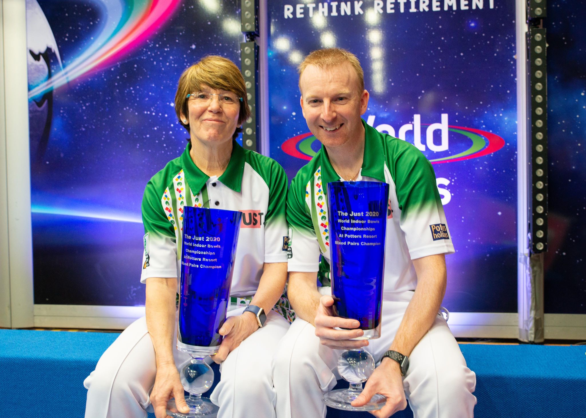 Marion Purcell and Nick Brett- the 2020 Mixed Pairs World Indoor Bowling Champions