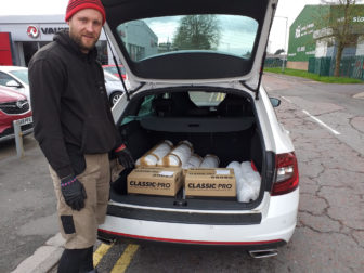 A car boot packed with donations for the health board