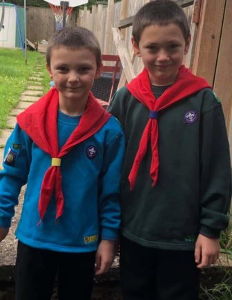 Two scouts from 1st West Pontnewydd Scout Group