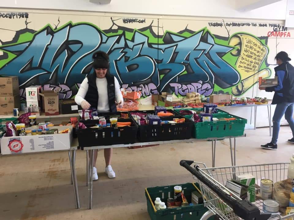 Food parcels at Cwmbran Centre for Young People