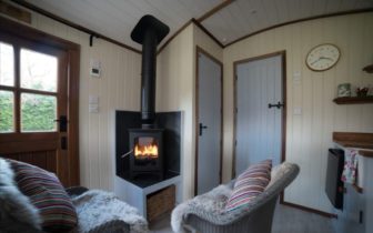 Inside the Shepherd's Hut at the Parkway Hotel