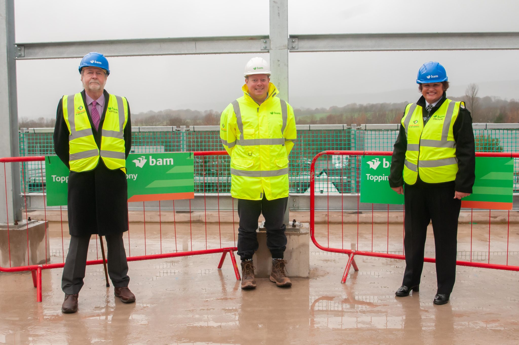 (l to r) PCC Jeff Cuthbert. Darren Thomas, Project Manager BAM and Chief Constable Pam Kelly