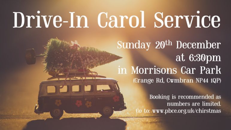 Drive-in carol service poster