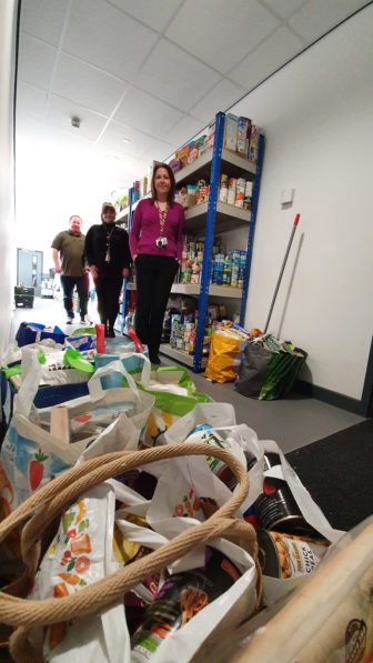 Staff at the food bank