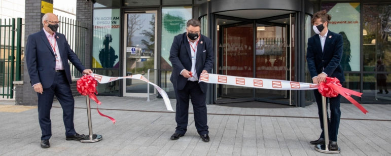 Ribbon cutton ceremony at the Torfaen Learning Zone