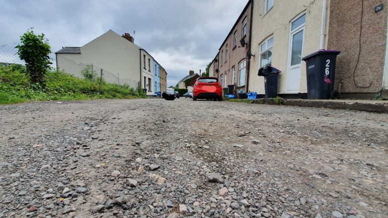 Potholes on Brook Street in Cwmbran