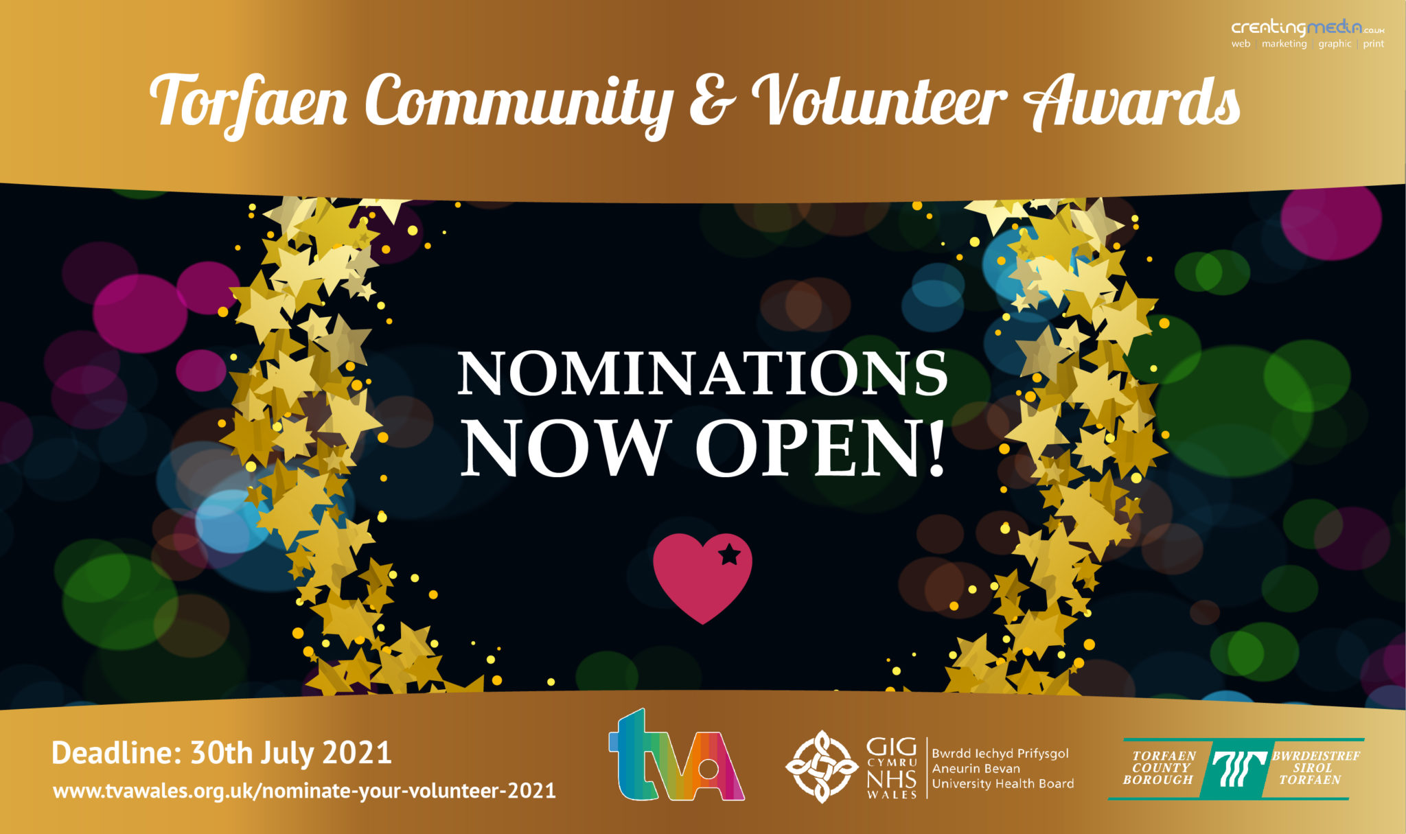 Poster for the Torfaen Community and Volunteer Awards