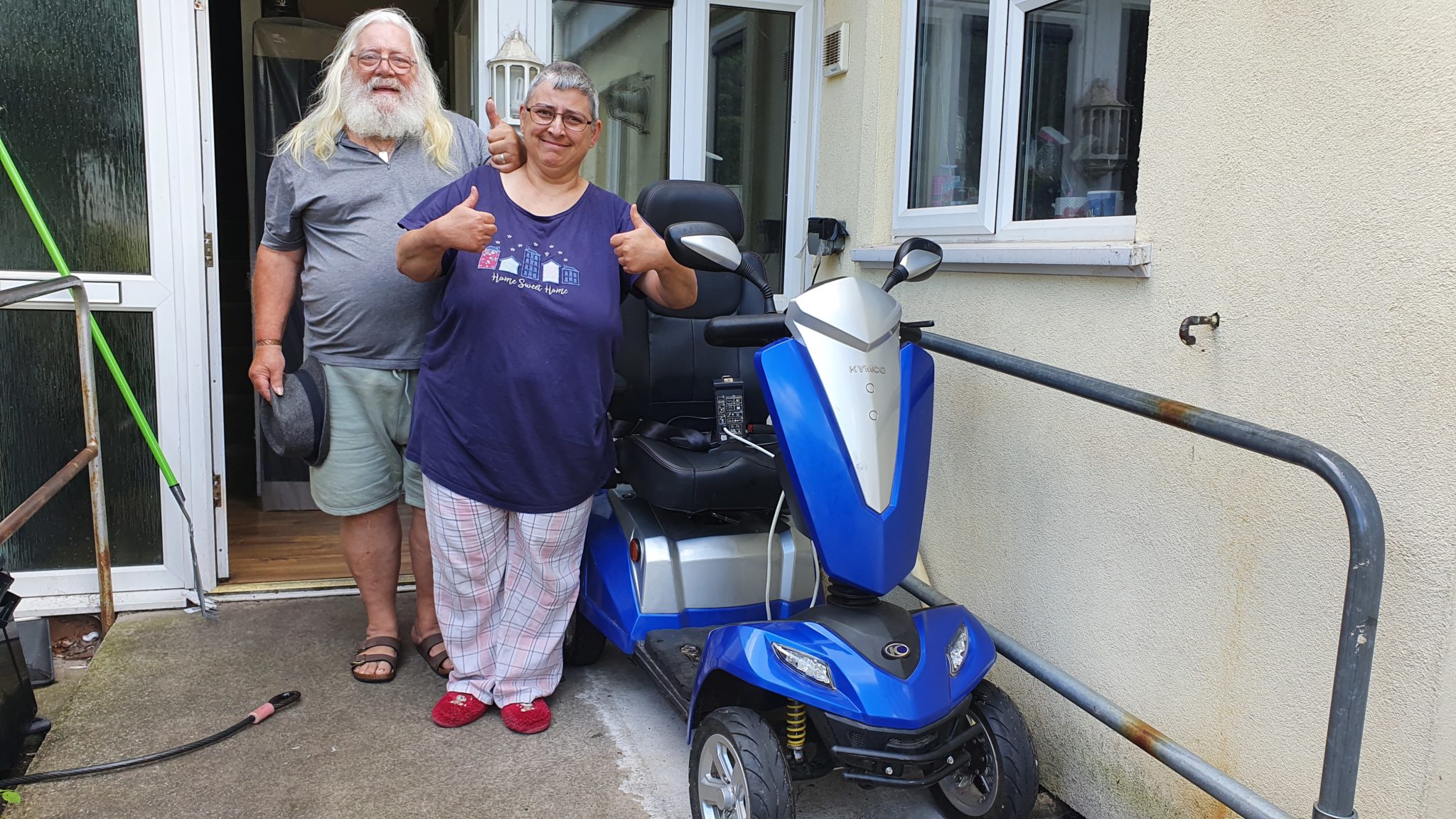 Julie, Dennis and her scooter