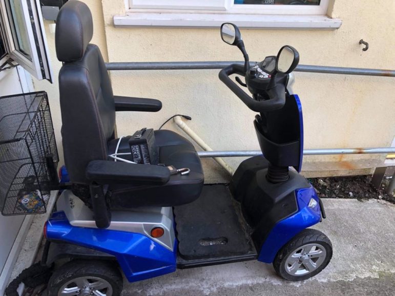 A mobility scooter