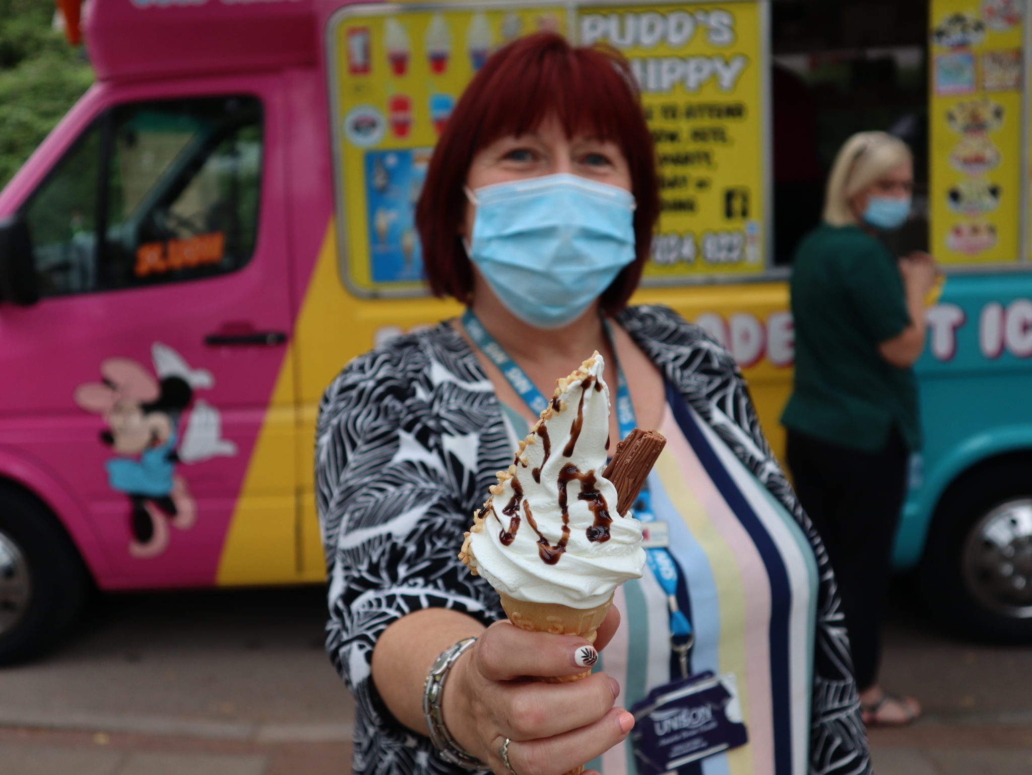 A woman with an ice cream