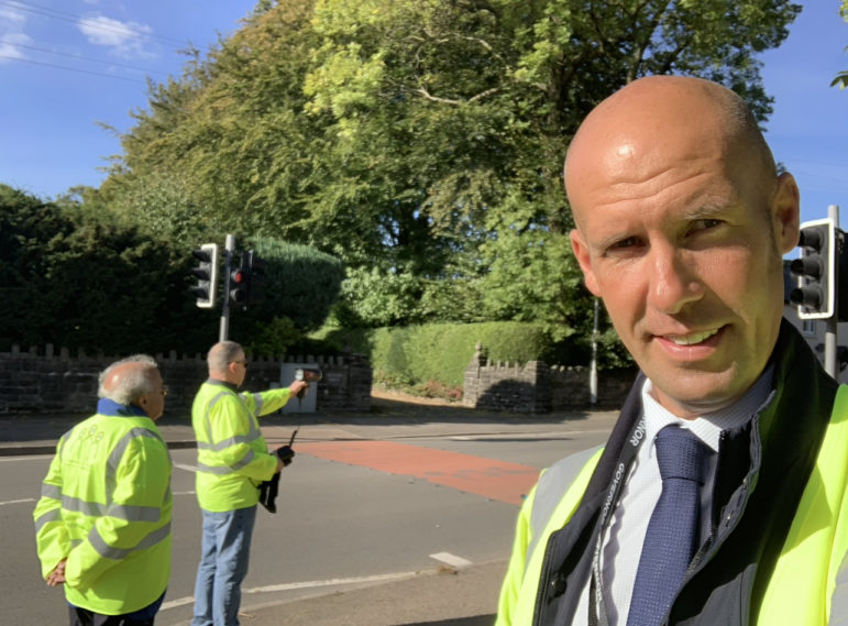 Cllr Dave Thomas in a yellow vest