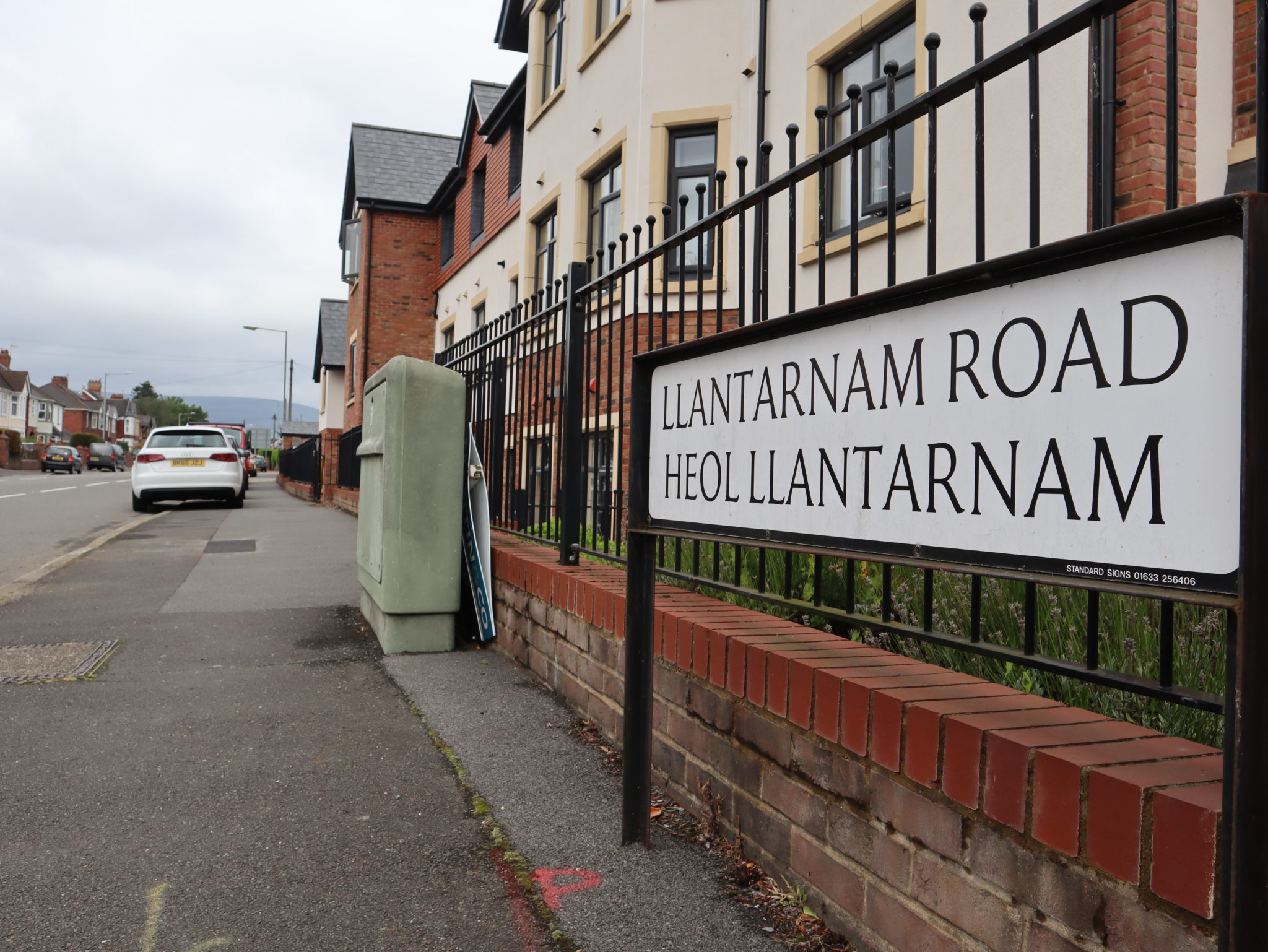 A road sign- Llantarnam Road