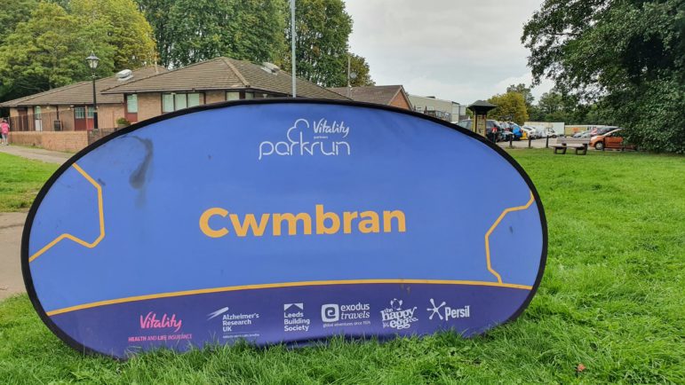 Cwmbran Parkrun sign