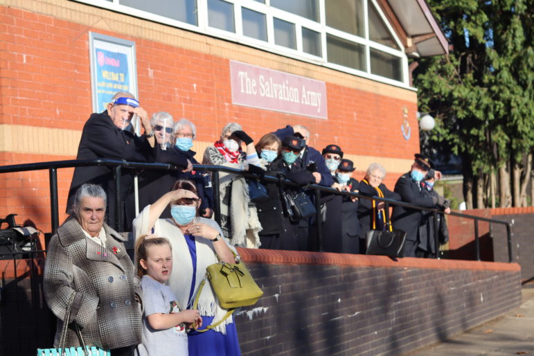 People watching a Remembrance Day parade
