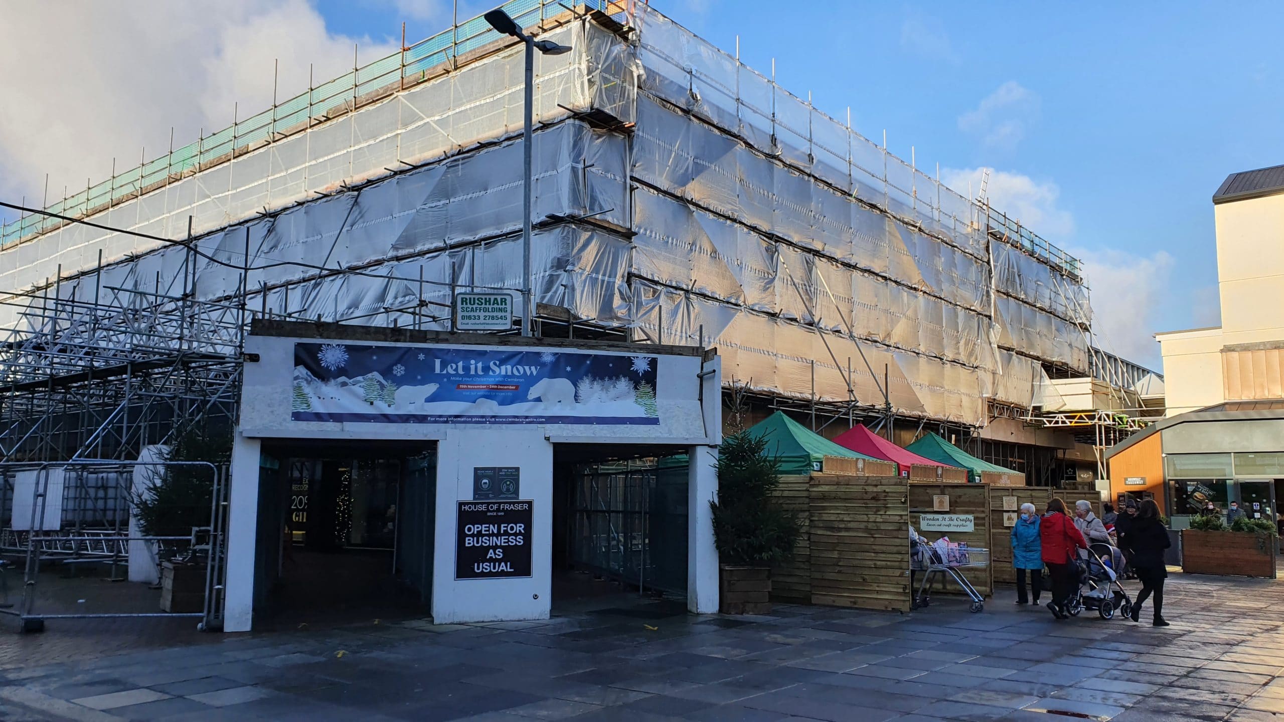 Scaffolding on a building