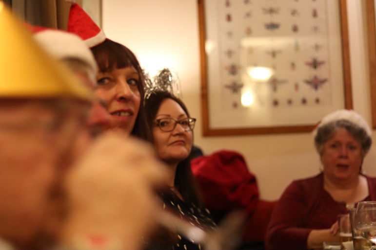 three women in a pub