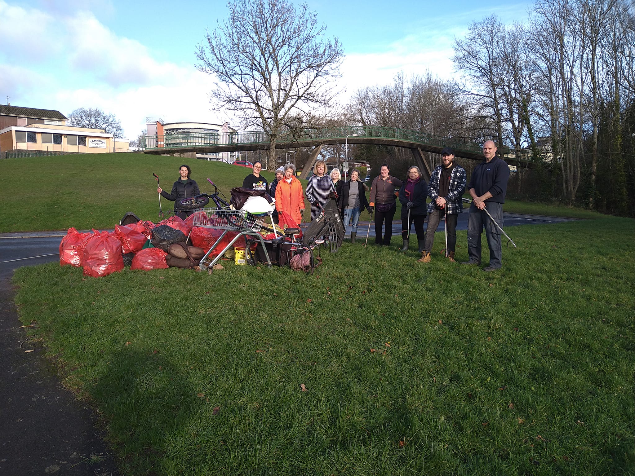 A group of litter pickers
