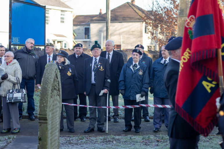 Group of people at a graveside service