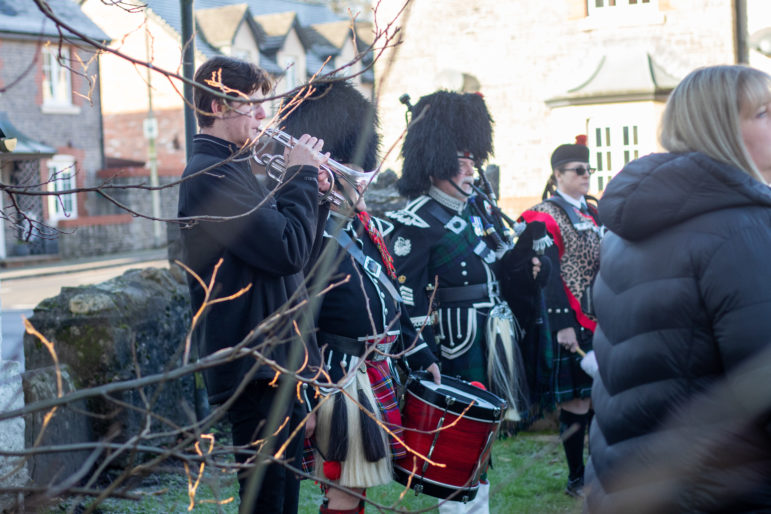 a bugle player