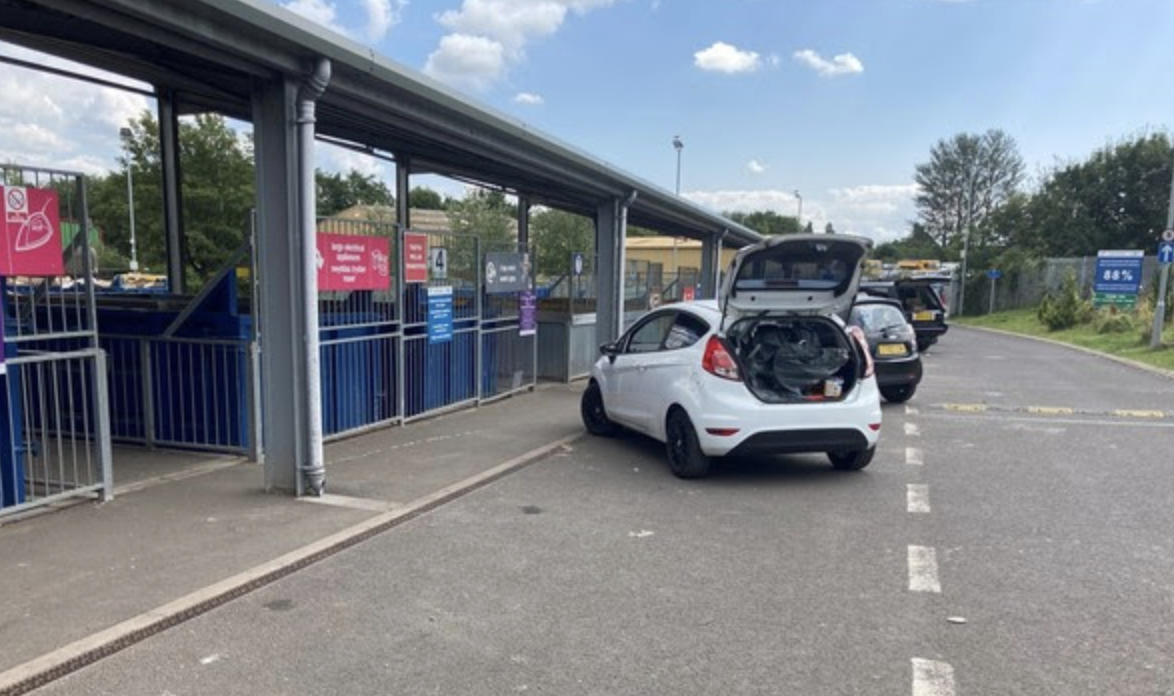 A car at a recycling centre